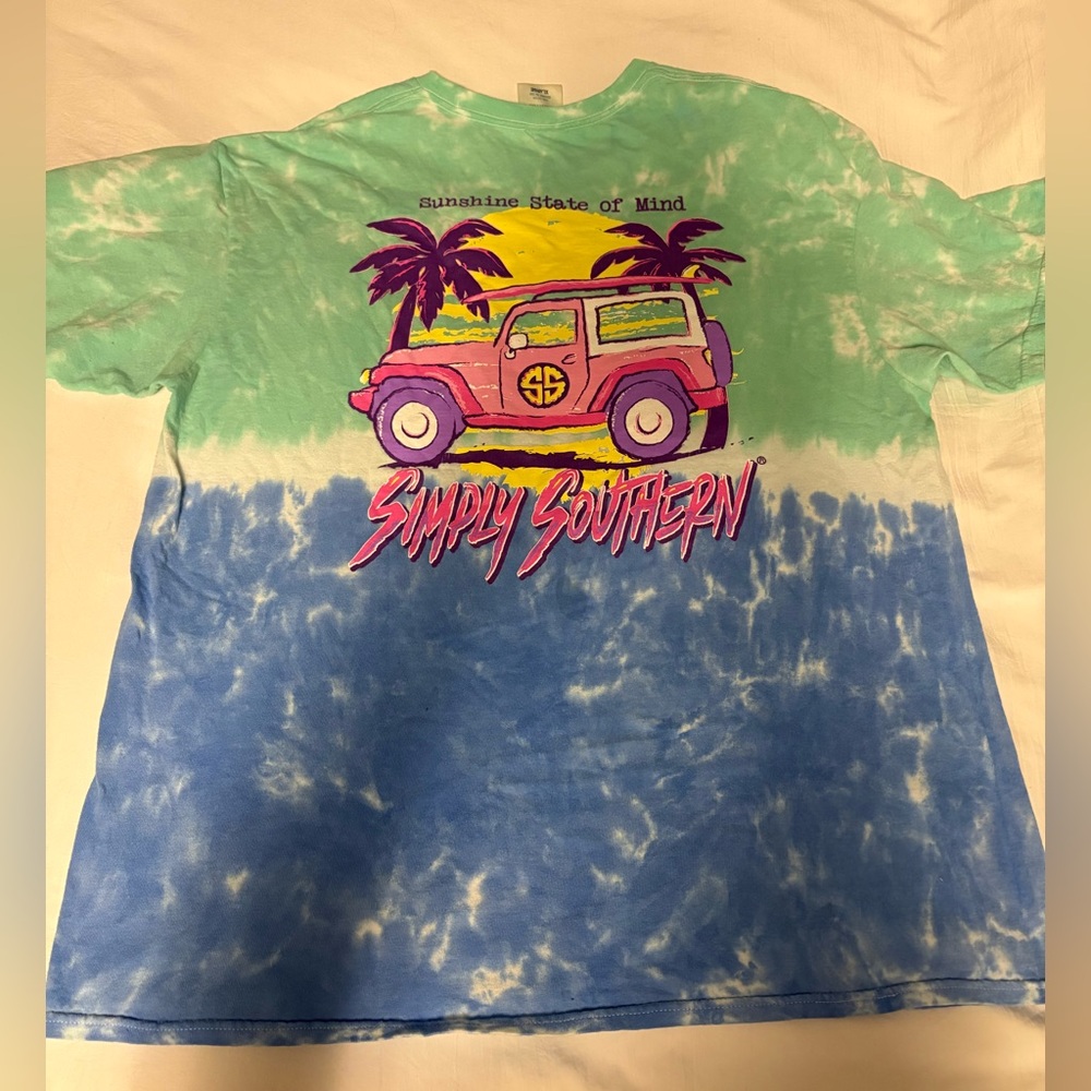 Simply Southern Green and Blue Short Sleeve Tee
